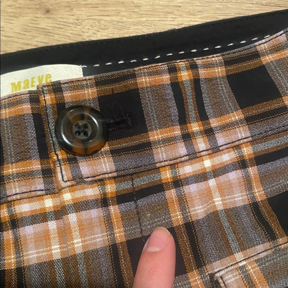 Maeve by Anthropologie Plaid Flare Pants Womens 4 - Picture 5 of 6